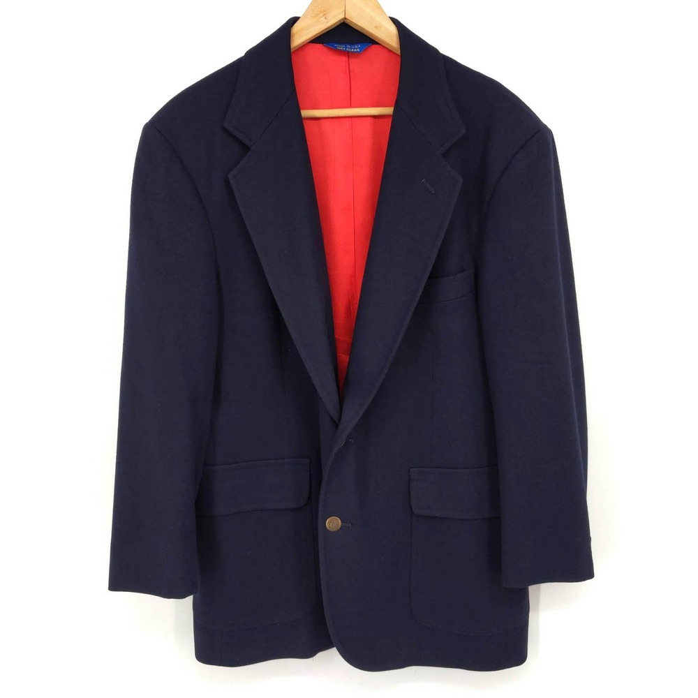 Pendleton Virgin Wool Blazer Sport Coat Suit Jacket Vintage USA Navy Blue Sz 42